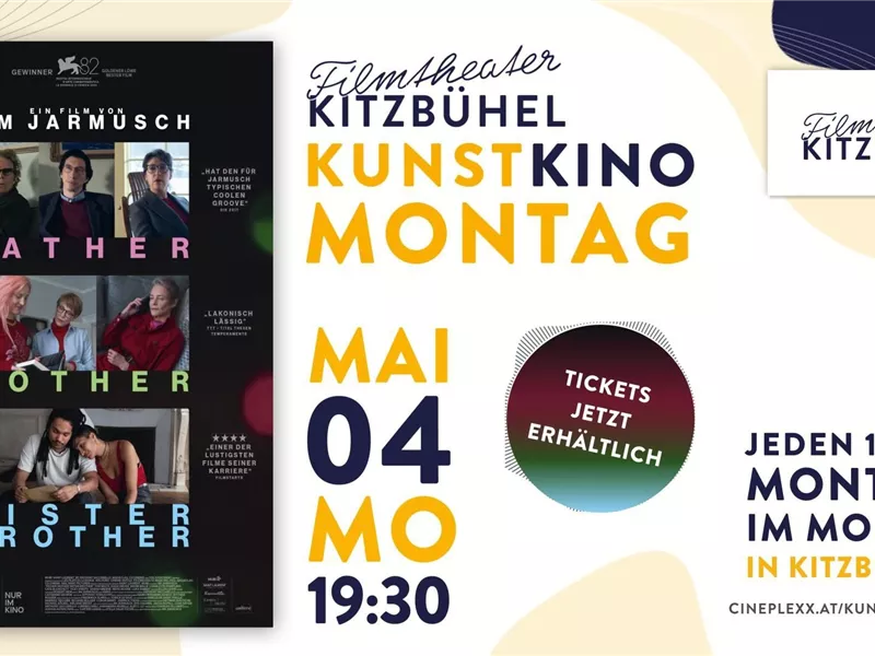 Ein Plakat für den Film "Wie das Leben manchmal spielt" mit einer Frau und einem Mann im Vordergrund. Die Veranstaltung findet am Montag, den 3. November, im Kunstkino Kitzbühel statt.