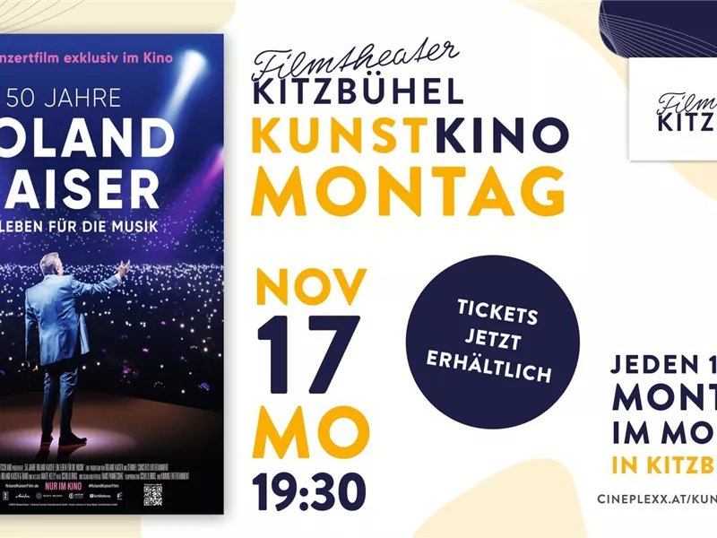 Ein Plakat für den Film "Wie das Leben manchmal spielt" mit einer Frau und einem Mann im Vordergrund. Die Veranstaltung findet am Montag, den 3. November, im Kunstkino Kitzbühel statt.